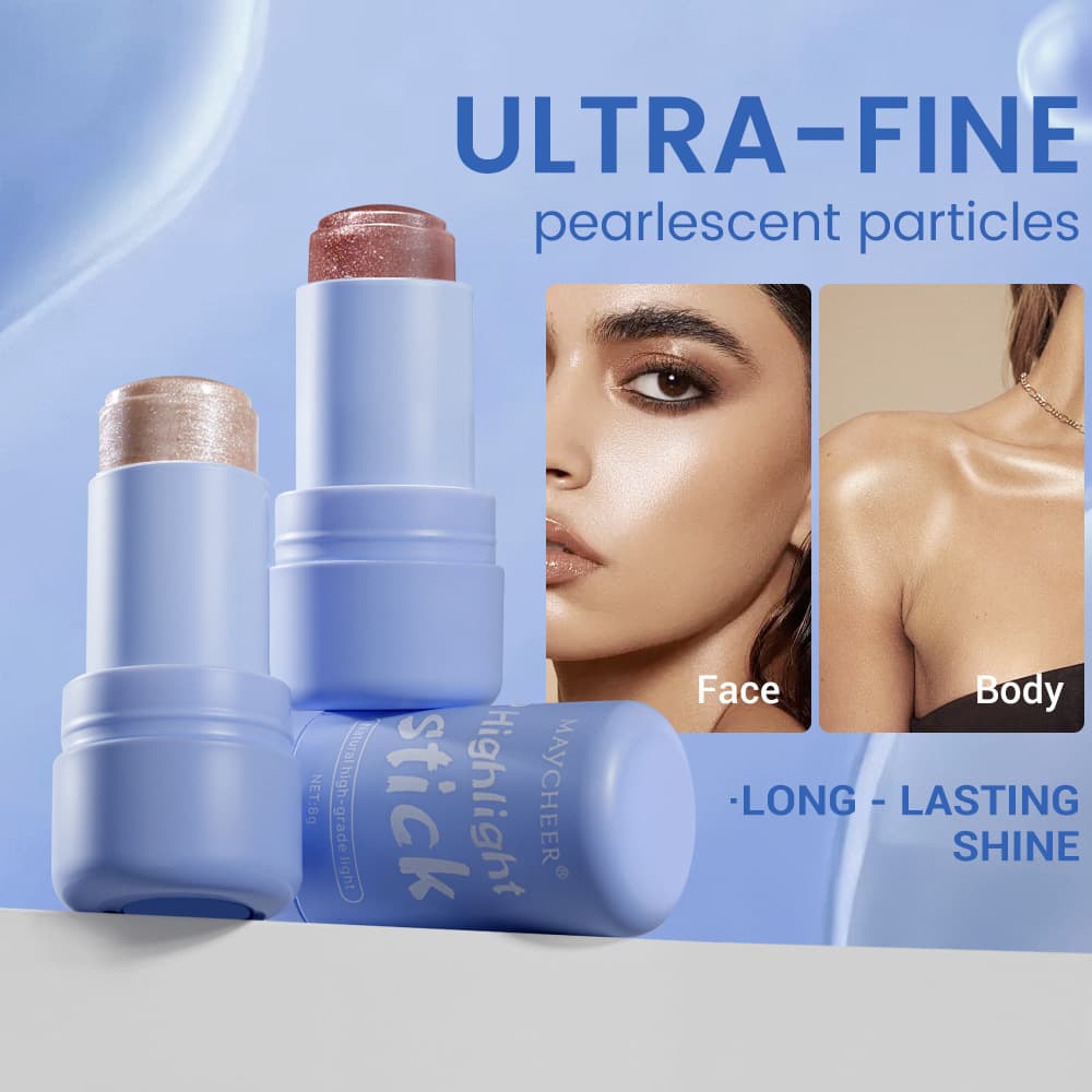 MAYCHEER Jelly Highlight Stick single color facial contouring and fine shimmer enhances long-lasting three-dimensional complexion cross-border foreign trade