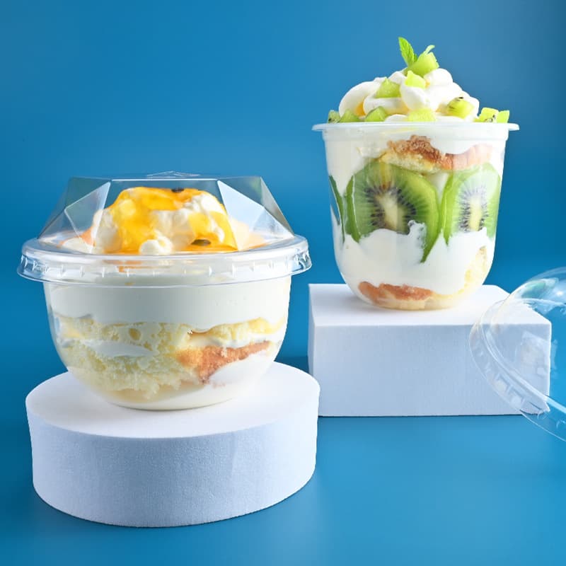 Trendy Fat Cup Disposable 95mm U-Shape Transparent Plastic Milk Tea Cup Dirty Tea Boba Cup with Lid