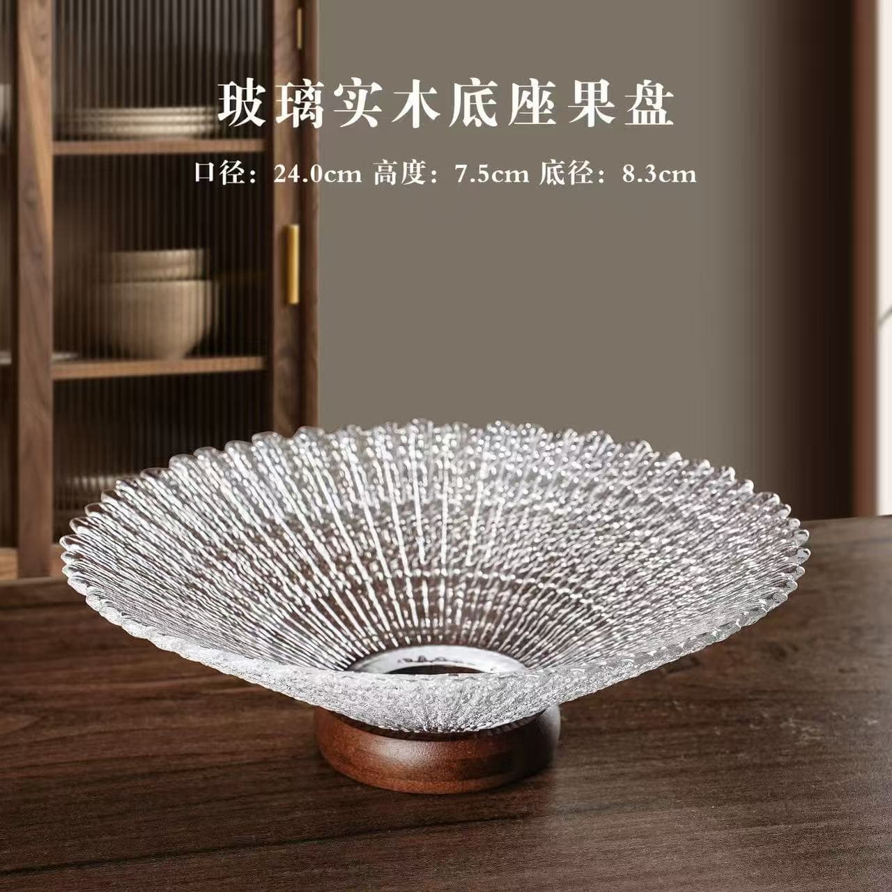 Elegant Minimalist Fruit Plate for Living Room Home French Style Glass Candy Dish High-End Coffee Table High Aesthetic Snack Storage Display