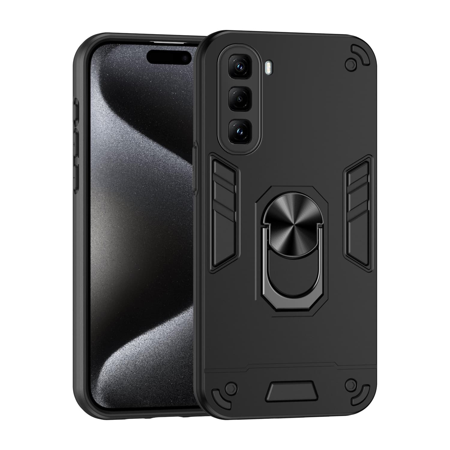 Compatible with Infinix Hot 50 Pro 4G Phone Case, Car Magnetic with Stand, Shockproof, Minimalist, Full Coverage Protection