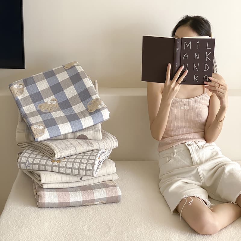100% Cotton Soft Skin-Friendly Bed Cover Three-Piece Set Thin No-Filling Bed Cover Multi-Functional Bed Sheet