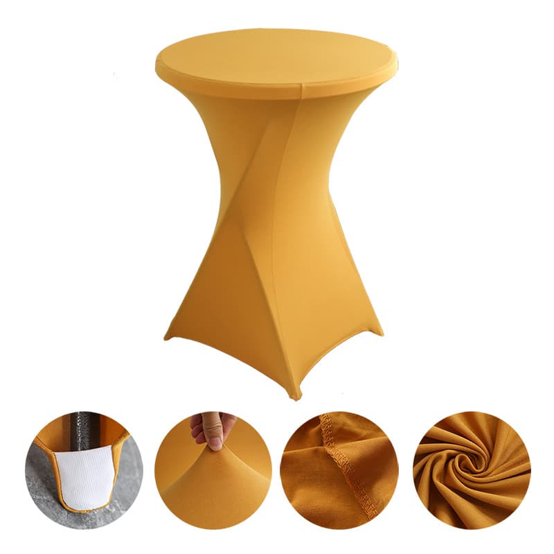 Factory direct supply high-end hotel wedding decoration wholesale solid color cocktail four corner bar cover elastic table cover