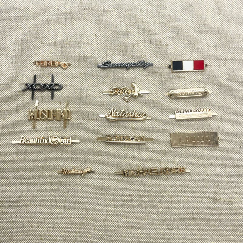 In Stock Metal Label Handmade Clothing Decoration Alloy Metal LOGO Trademark Metal Bag Accessories Support Customization