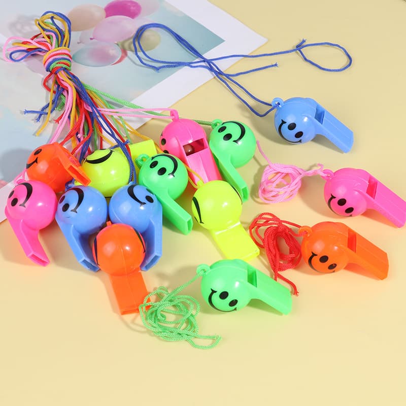New Smiley Face Whistle World Cup Soccer Fan Whistle Children's Colorful Plastic Small Whistle Stall Promotion Gift