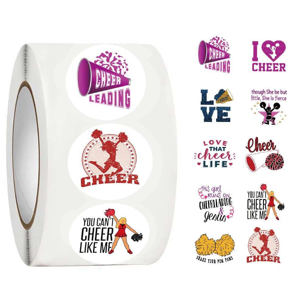 500 pieces of graffiti cheerleading roll stickers self-adhesive label sealing stickers cute reward children sticker gift