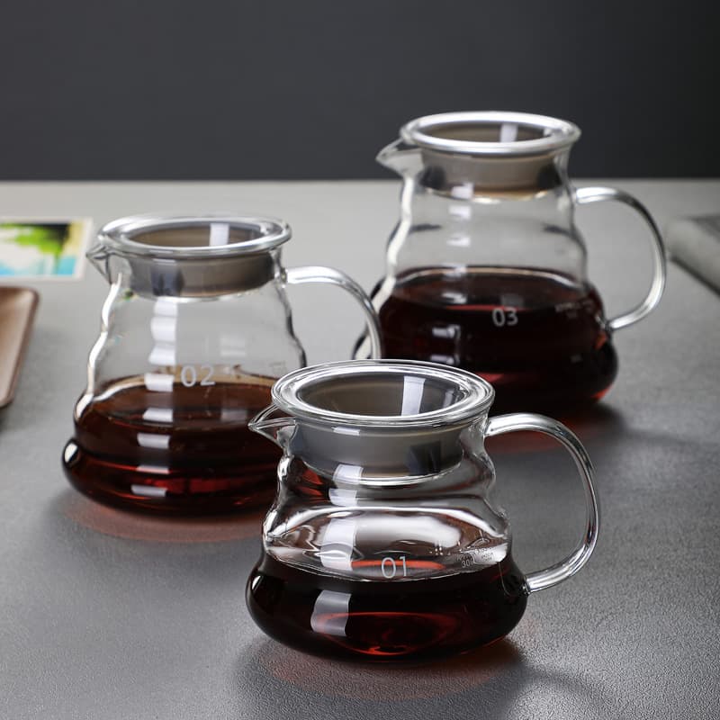 Pour-Over Coffee Kettle Cloud Carafe Thickened Glass Sharing Carafe V60 Coffee Kettle Set Glass Coffee Filter
