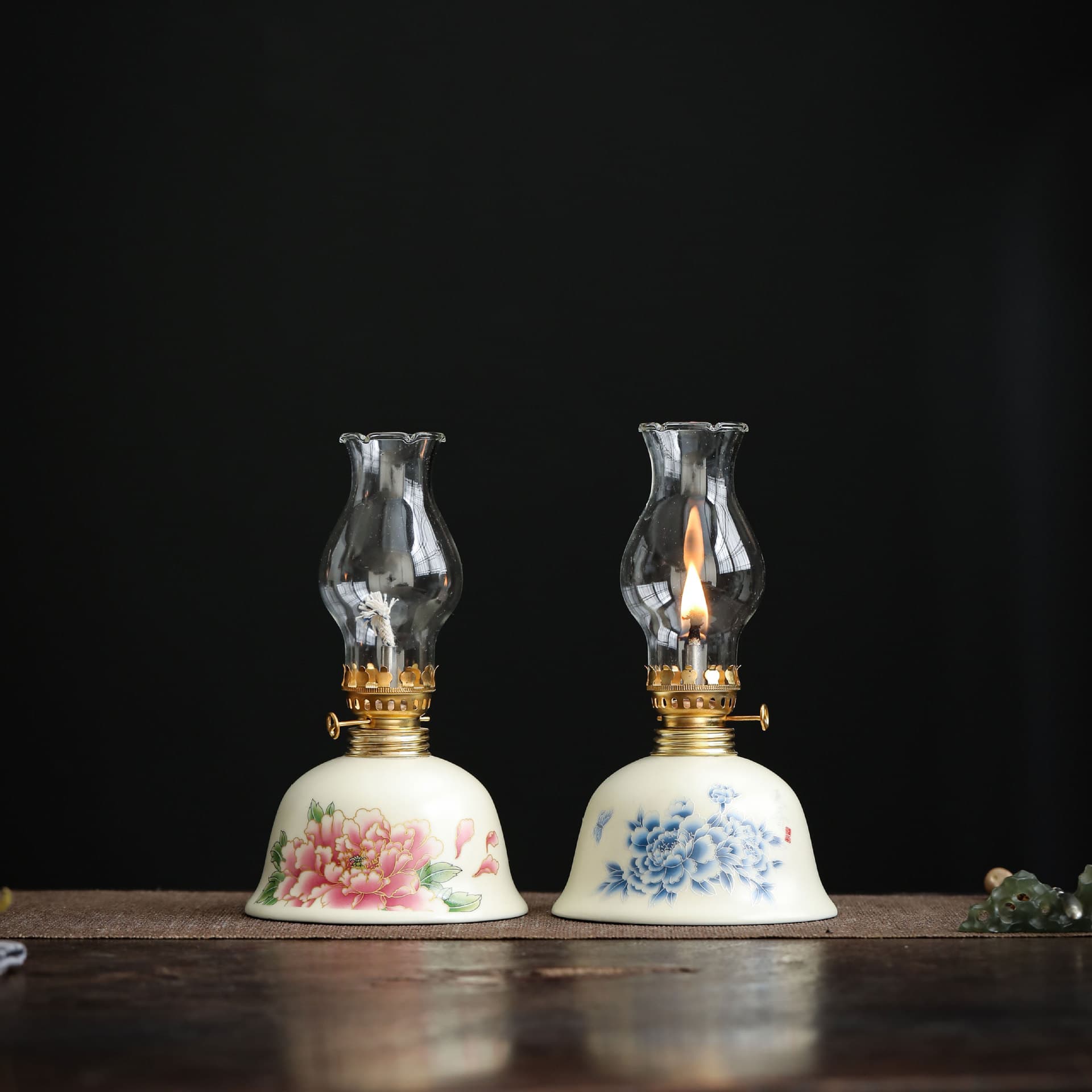 Cross-border incense ceramic eternal flame home ornament, wishing lamp, creative Buddhist offering candlestick, butter lamp outdoor home ambiance