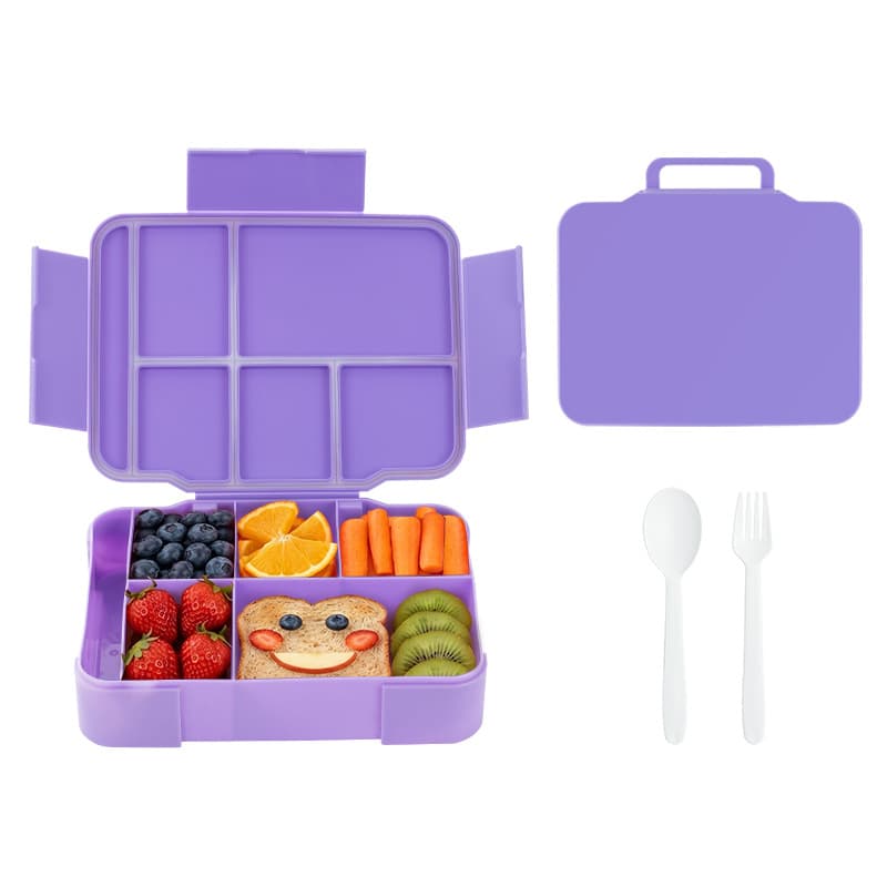 Cross-border Amazon New Lunch Box Student Back-to-School Season Multi-Compartment with Utensils Portable Large-Capacity Bento Box