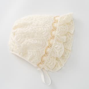 Newborn Hat Class A Cotton Baby Cap Spring Autumn Lace Trim Hat Girl 100 Days Princess Hat