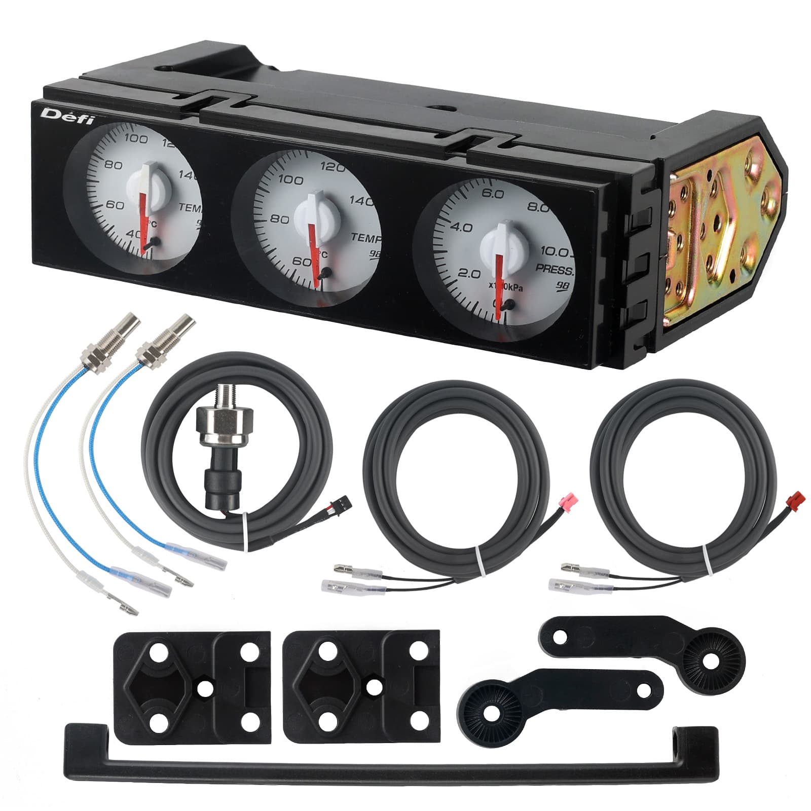 Cross-border Hot Sale Universal Multi-function Defi Meter Water Temperature, Oil Temperature, Oil Pressure Triple Gauge with Sensor