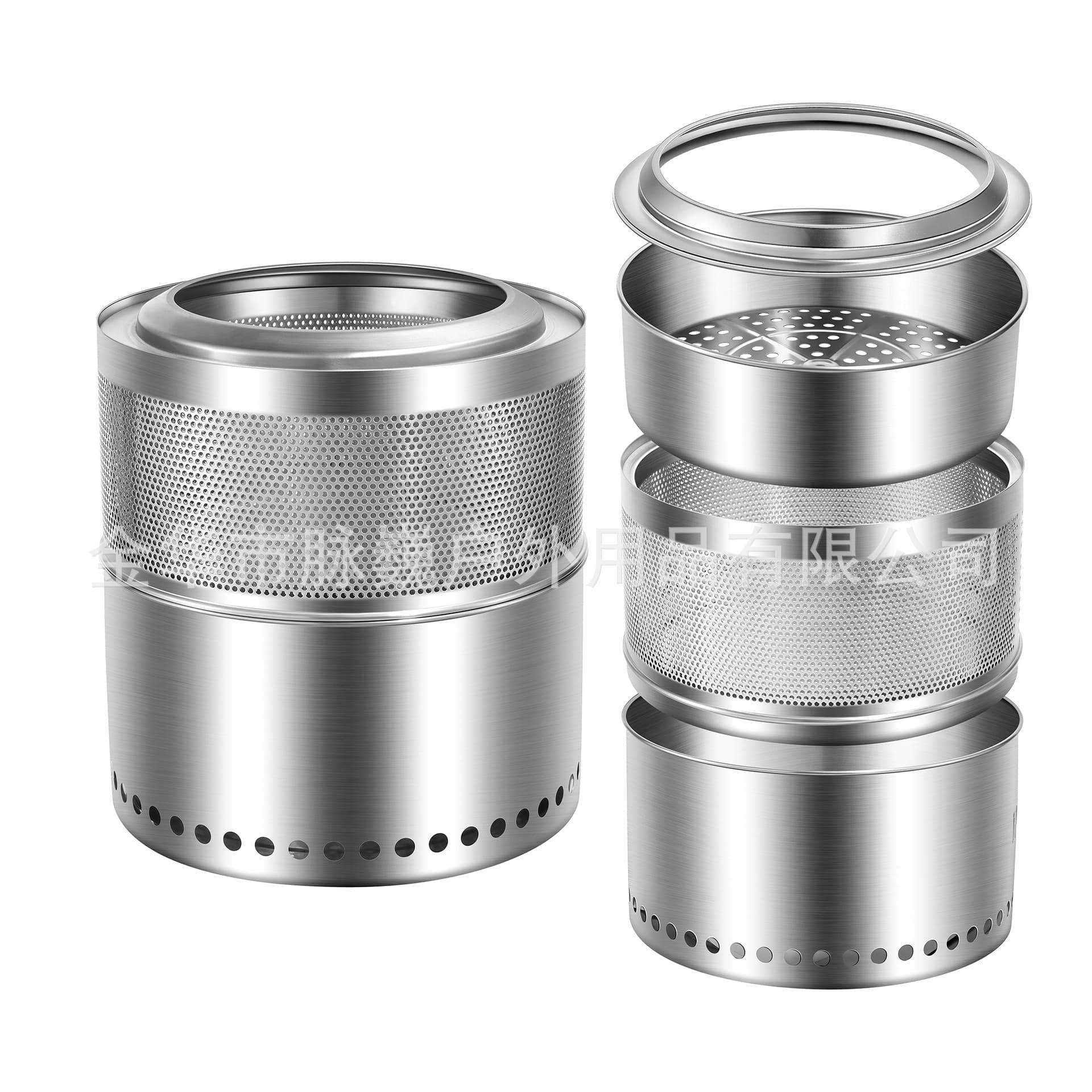 Outdoor stainless steel barbecue and camping wood-burning stove, indoor patio portable stove, camping fire pit mw-D236A