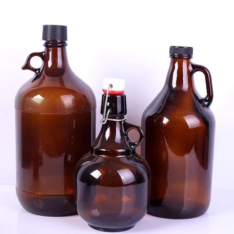 Brown American California Wine Bottle Swing Top with Clamp, Pressure-Resistant Flip Cap for Craft Beer, Kombucha, and Beverage Storage