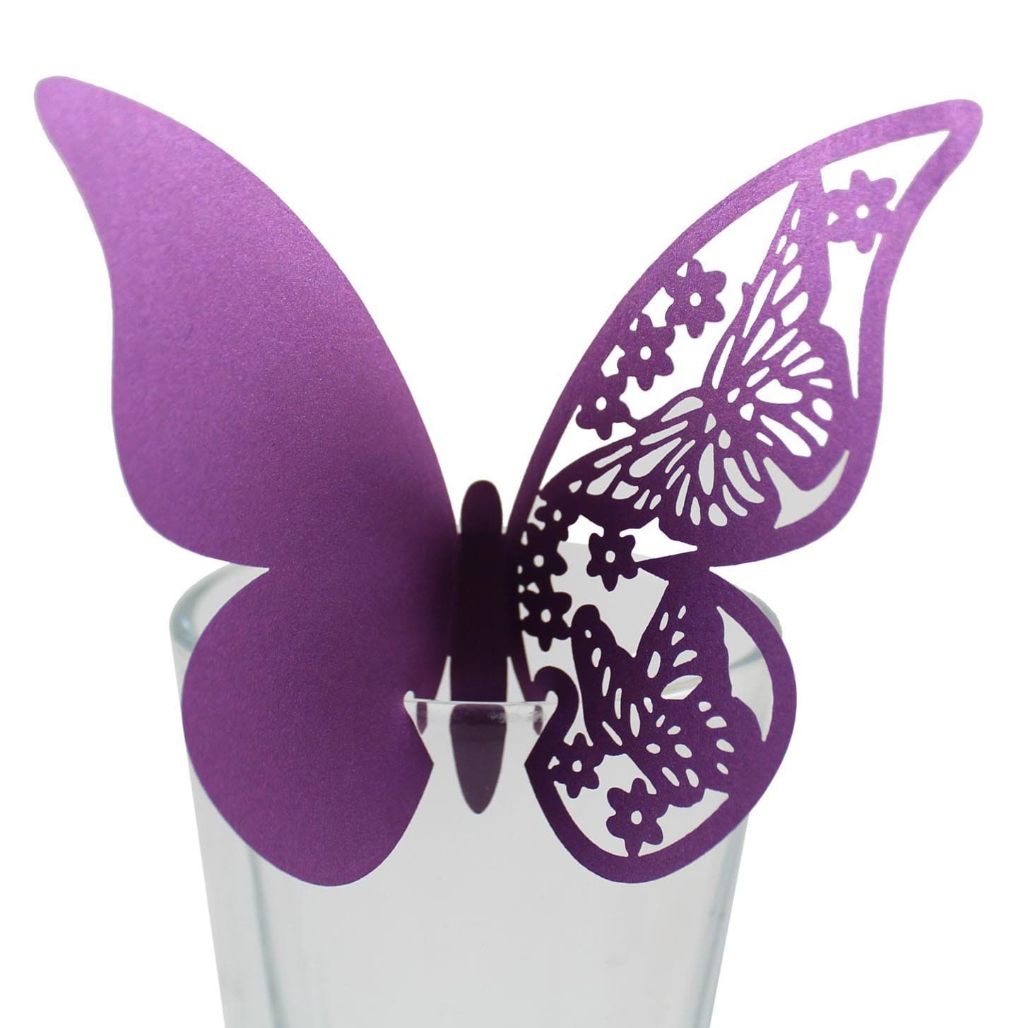 Cross-border Amazon wedding 3D butterfly wall sticker cards, cutout dining table wine glass paper cup cards, place cards, factory ready-to-ship.