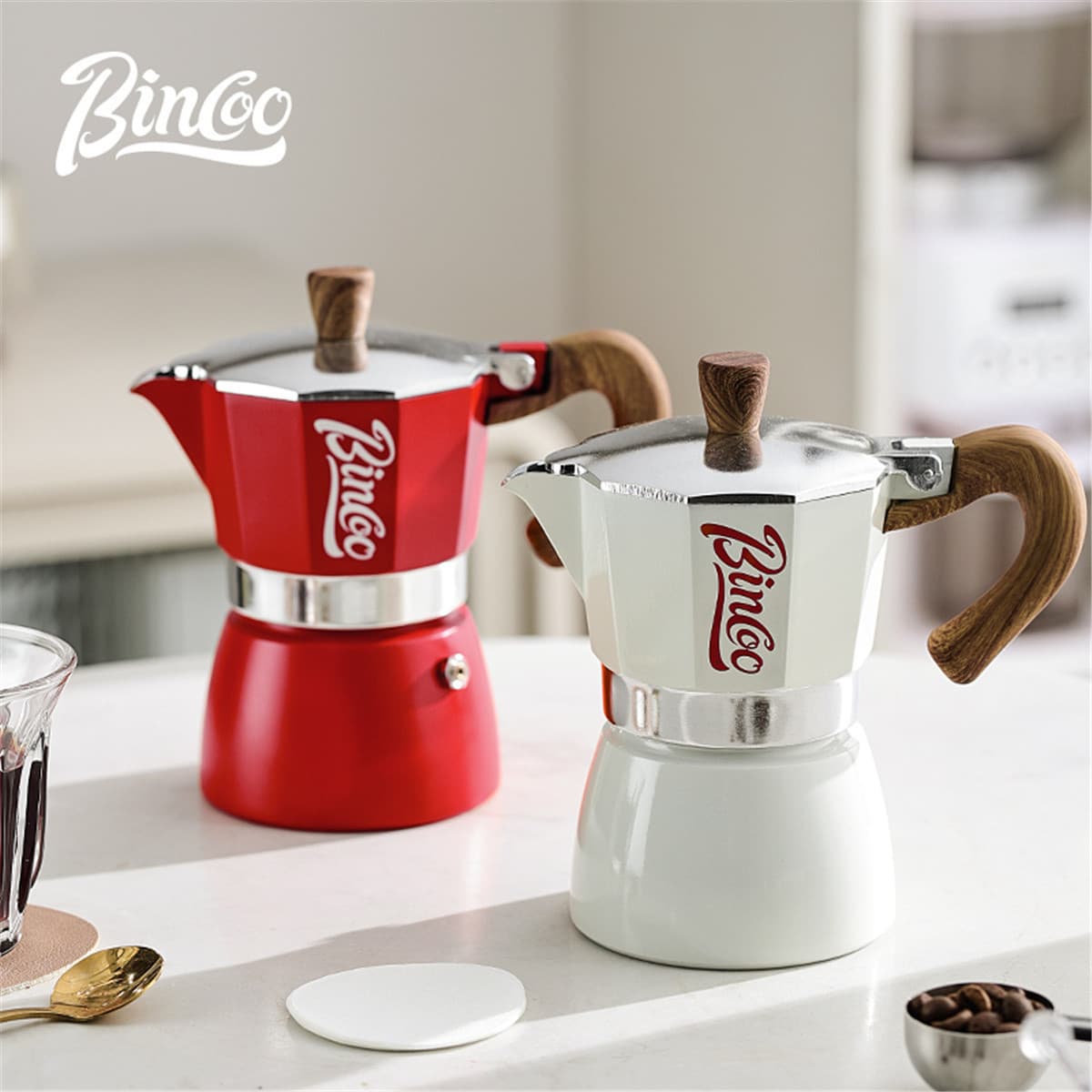 Bincoo Italian Moka Pot Coffee Maker Outdoor Espresso Extraction Pour Over Coffee Pot Electric Heating Stove