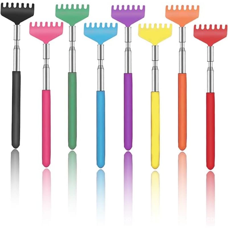 Best-selling Cross-border 7-Tooth Stainless Steel Telescopic Back Scratcher, No-Help-Needed, Elderly Comfort, Home Massage Tool