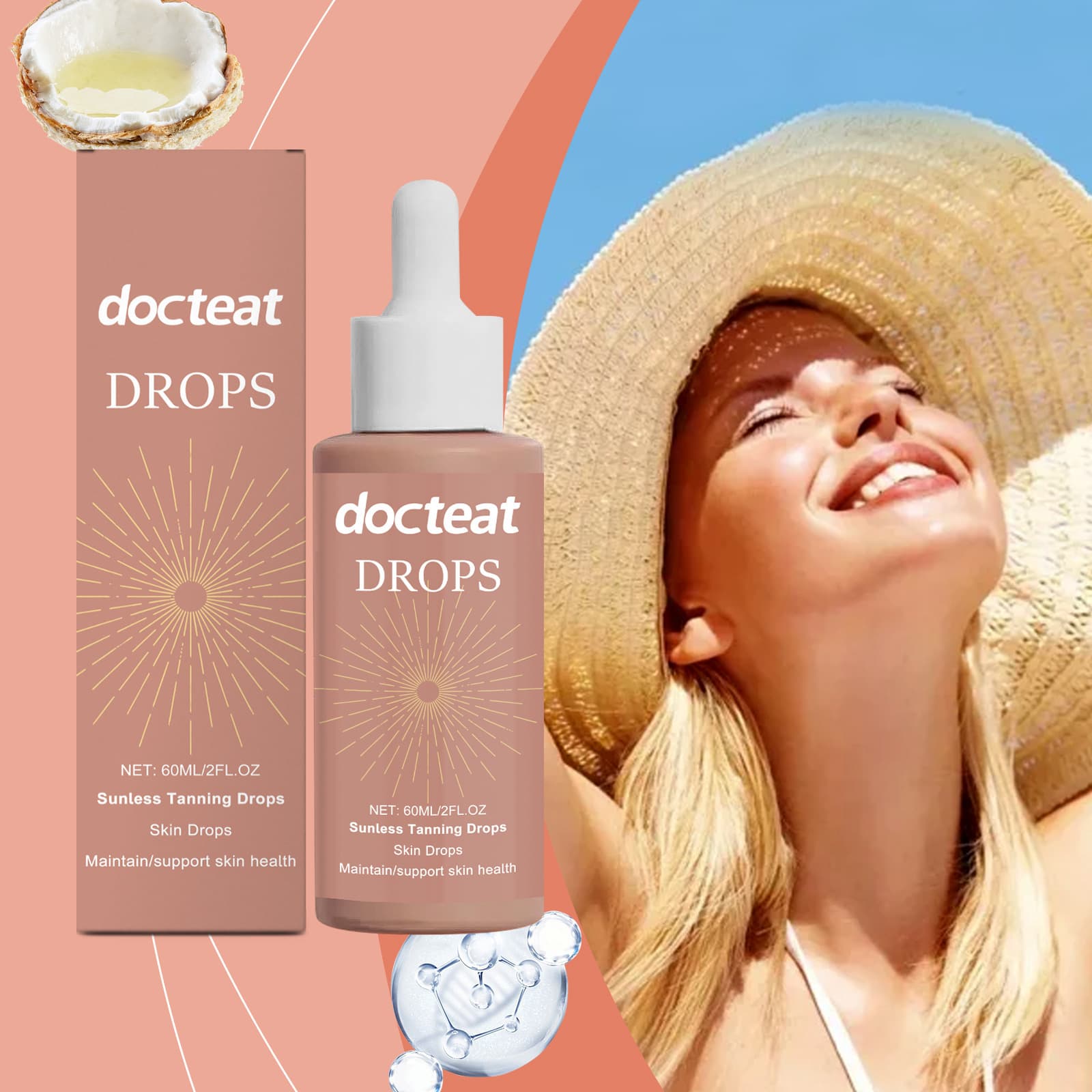 Docteat Herbal Blackening Supplement Drops Body Skin Care Blackening Moisturizing Supplement Drops