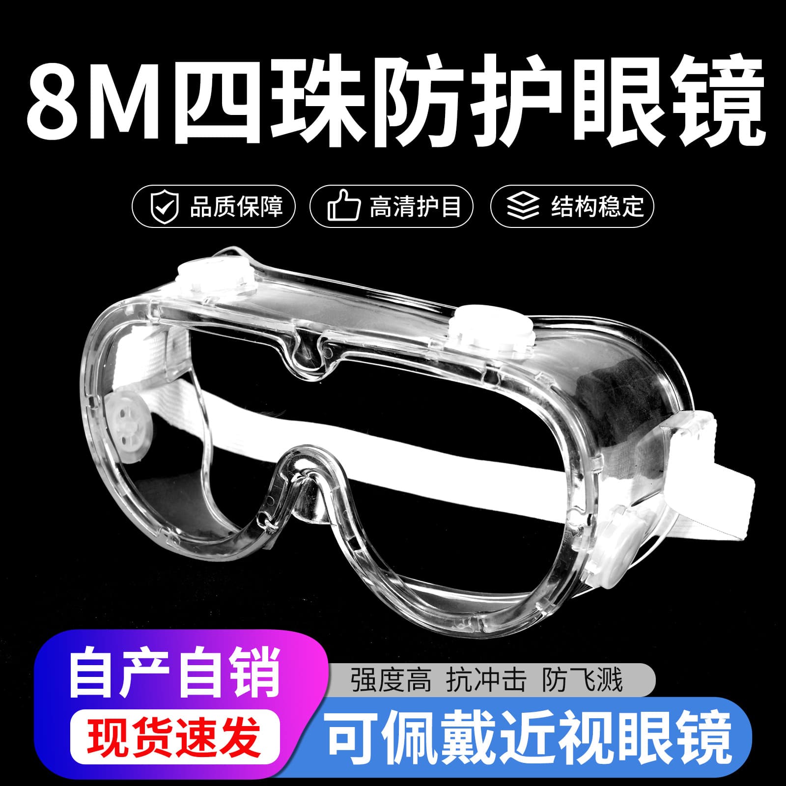Chenlong protective goggles with anti-fog, impact-resistant, fully enclosed design and four-bead structure for labor safety.