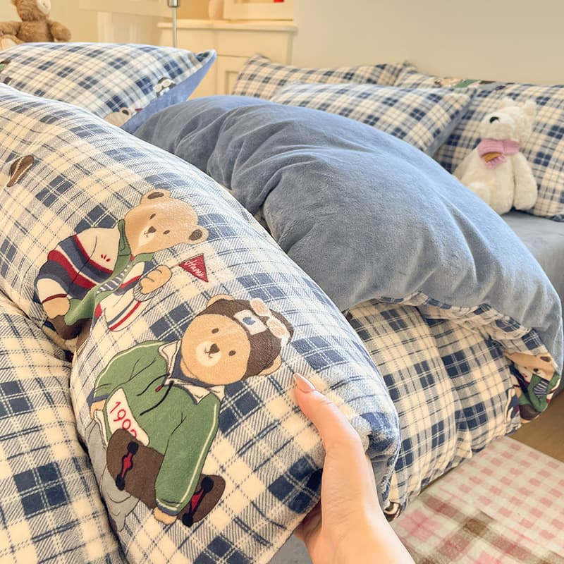 Class A milk velvet quilt cover single piece winter thickened coral velvet quilt cover dormitory single plus velvet quilt cover bedding
