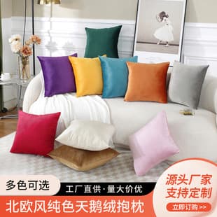 Modern Minimalist Velvet Solid Color Throw Pillow Cover, Flannel Cushion Cover for Bed, Car, Sofa, Plush Pillow Cover