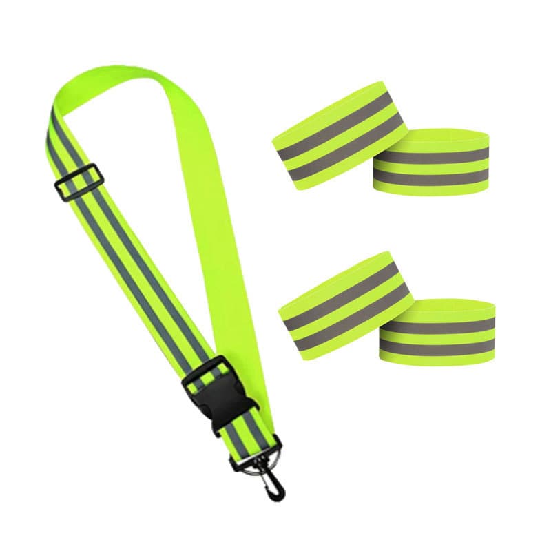 Amazon Night Reflective Belts, Adjustable Shoulder Straps with Hooks, Elastic Night Running Cycling Buckle Armbands and Leg Bands