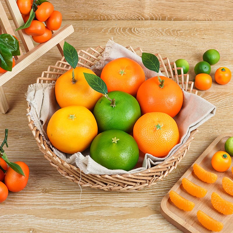 Simulated fruit fake orange with branches and leaves small orange string teaching aids Styrofoam sugar orange simulation sugar orange model