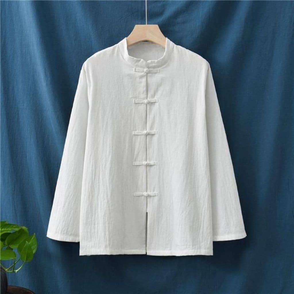 New Spring/Autumn Cotton-Linen Buttoned Retro Top Zen New Chinese Style Unisex Jacket