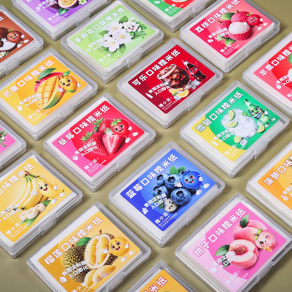 Fruit-flavored edible rice paper for children's snacks, can wrap medicine, specifically for nougat and sugar-coated hawthorn, food-grade flavored rice paper
