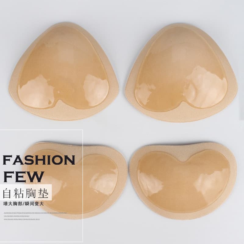 Triangle Shaped Invisible Self-adhesive Thickened Sponge Chest Pads For Swimwear Bikini Underwear Silicone Chest Stickers