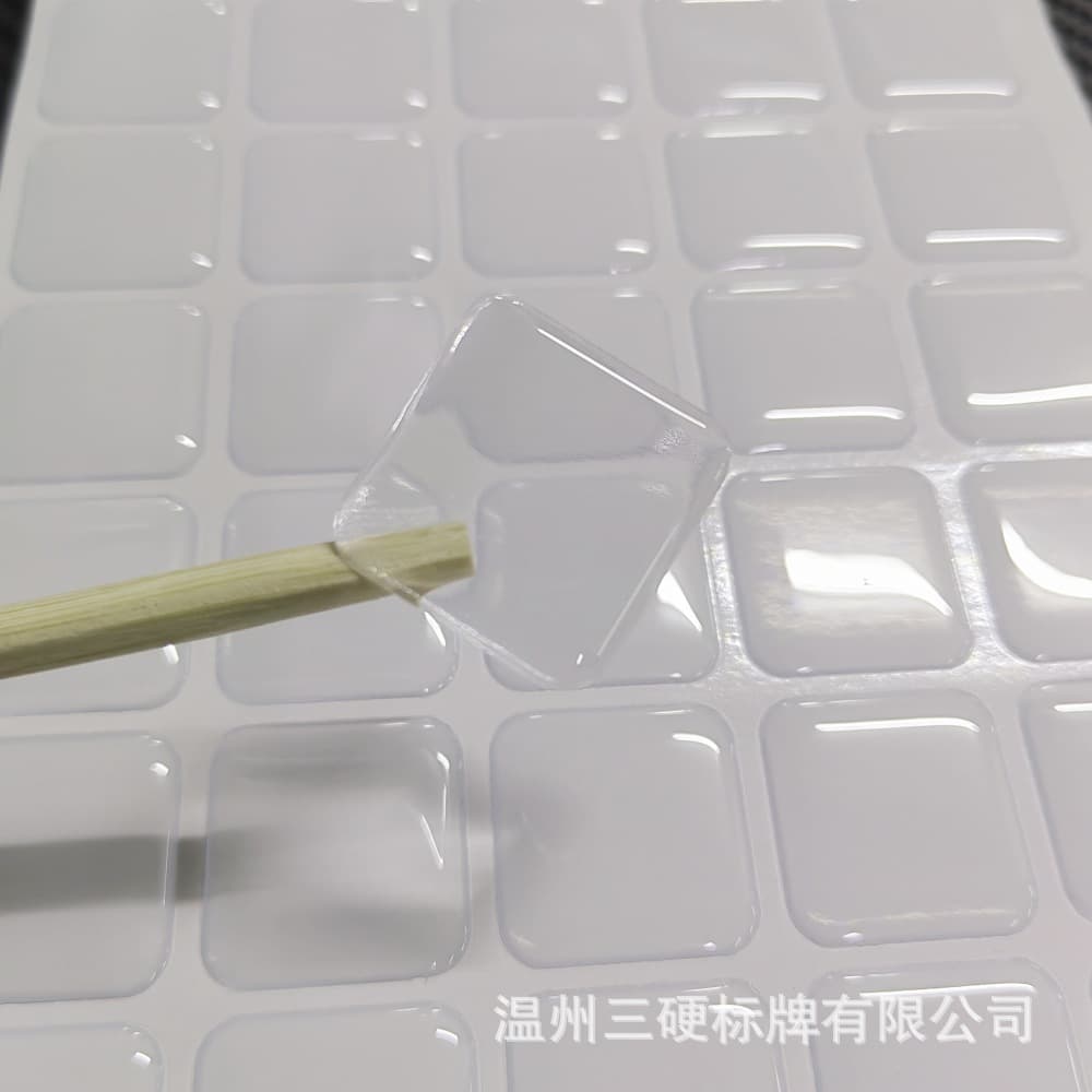 Clear epoxy resin sticker 2.5CM and 3CM square transparent epoxy sticker available from stock
