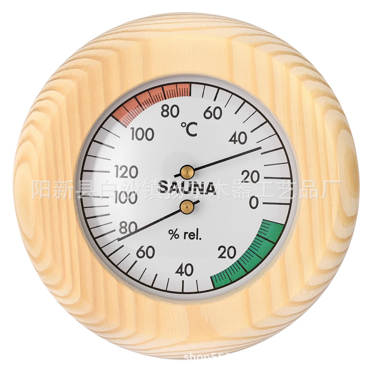 Manufacturer Direct Sales - Special Round Wood-Framed Sauna Room Hygrometer, Sauna Thermometer and Humidity Gauge