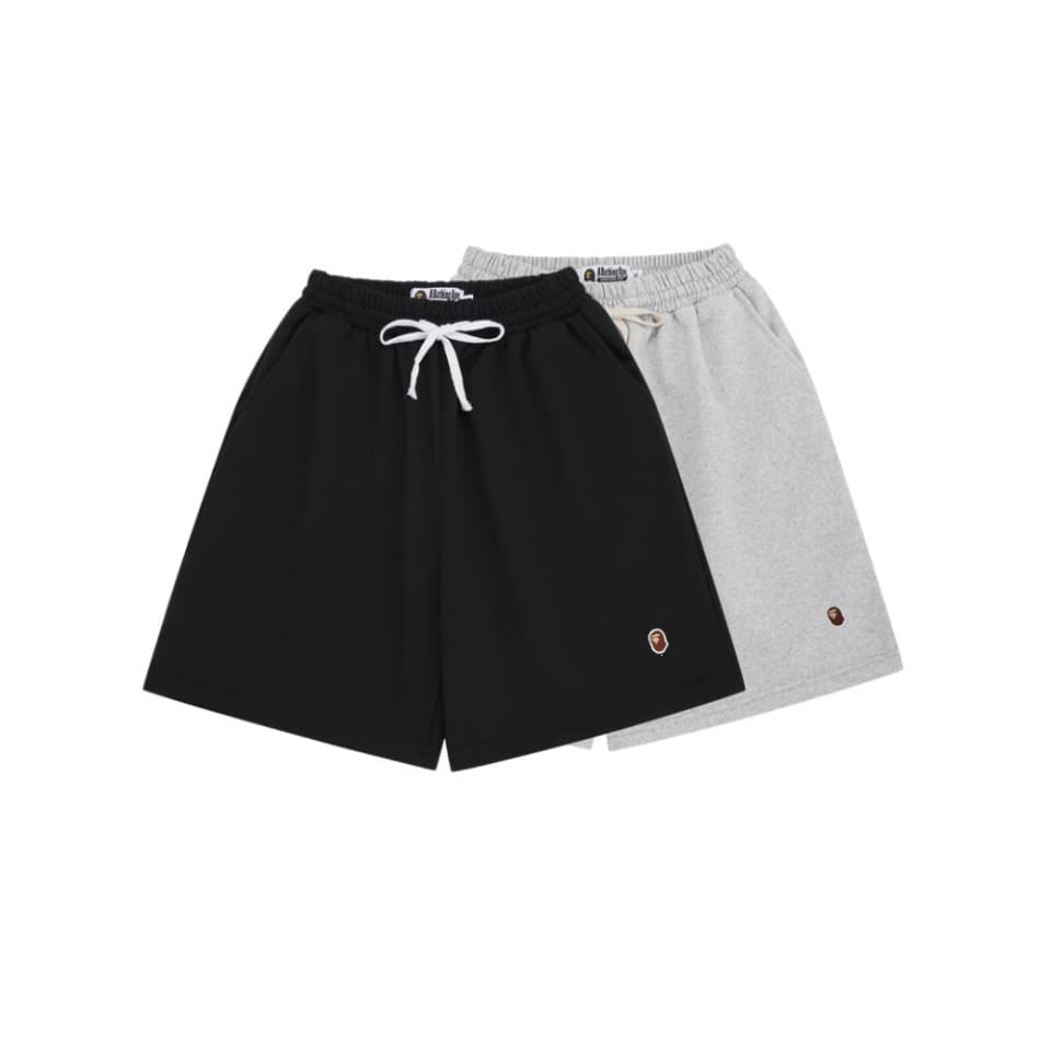Trendy brand BAPE E embroidered small label shorts summer teenagers men and women casual large size simple beach pants women quick-drying