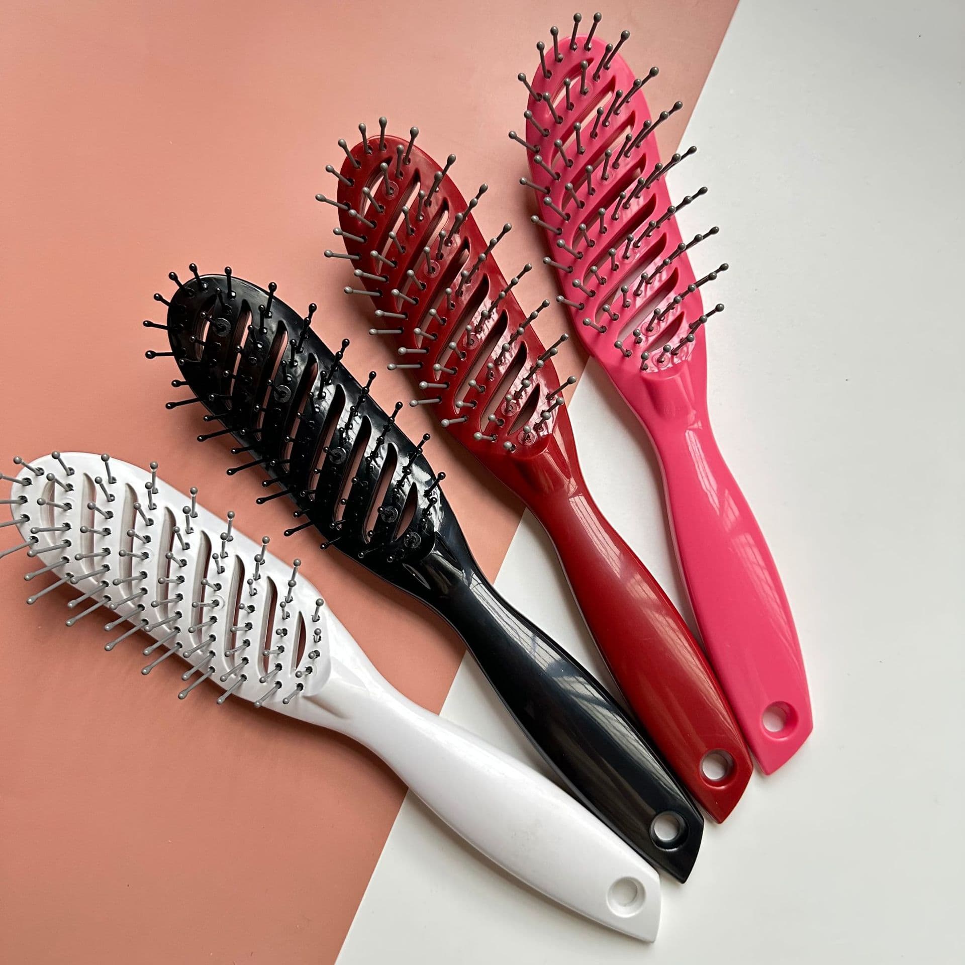 Beauty Premium Small Curved Comb Hairbrush Dual-Density Teeth Straight Hair Styling Comb Non-Deformable Double-Ended Comb
