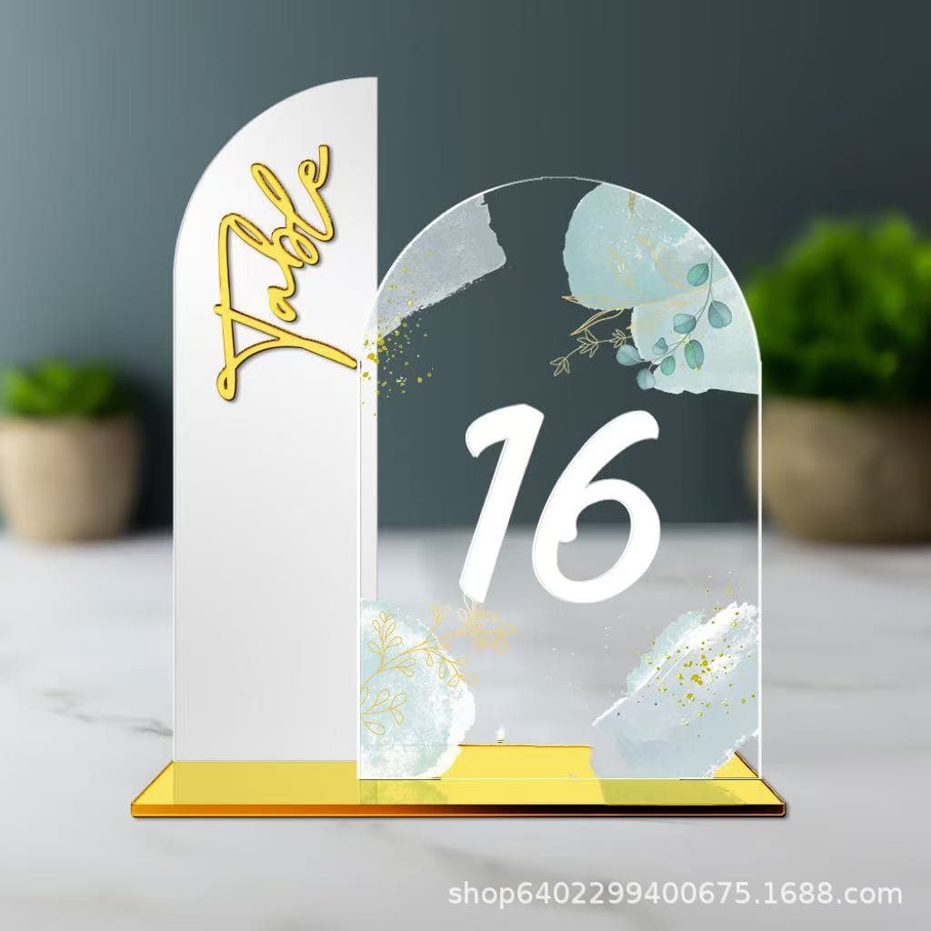 3D Wedding Party Number Cards, Seat Cards, INS New Arch-Shaped European and American Decorative Place Cards