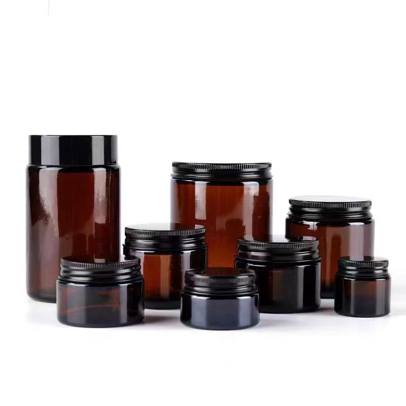 Manufacturer Aromatherapy Candle Cup Aluminum Lid Candle Cup Candle Holder DIY Container Brown Cream Brown Simple Glass Jar