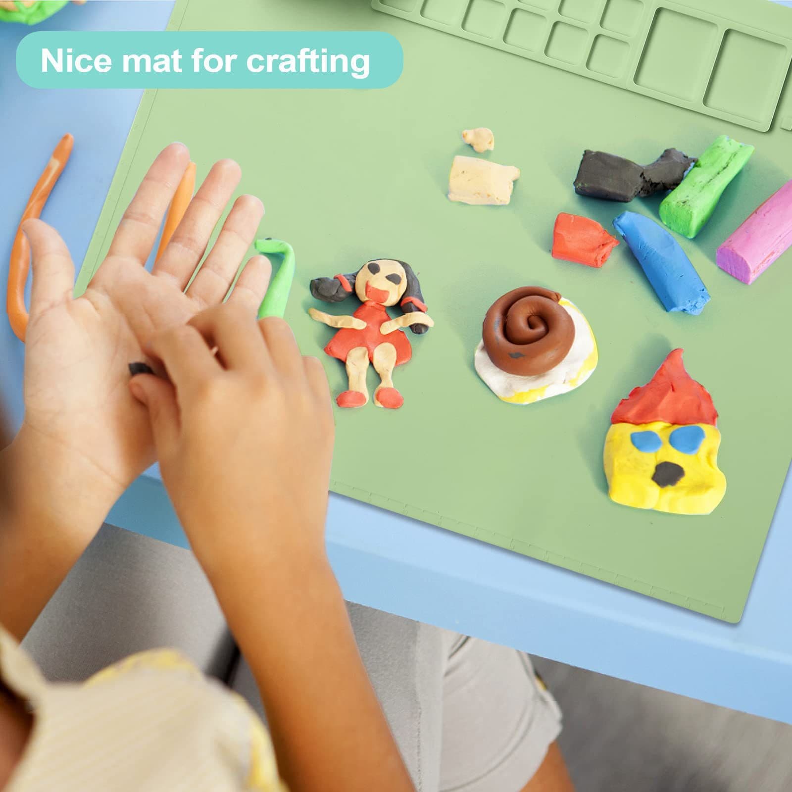 Cross-border Silicone Drawing Mat Palette, Children's Craft Doodle Pad, Handmade, Washable, Extra Large Thickened Mat