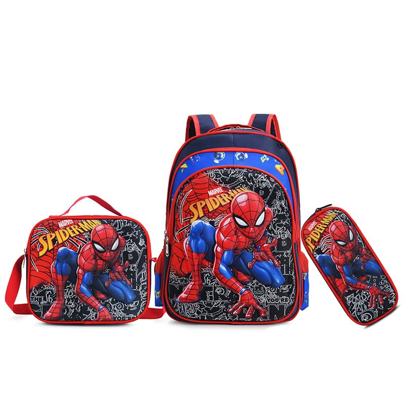 New Export South America 16-inch Three-Piece Kids' Trolley Backpack 3D Nylon Cartoon School Bag with Dual Shoulder Straps