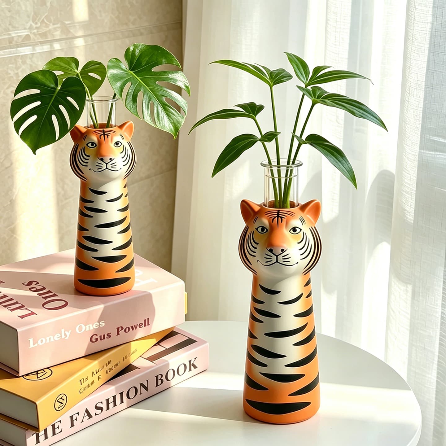 Creative tiger-shaped vase hydroponic green plant flower arrangement living room home balcony tabletop decorations