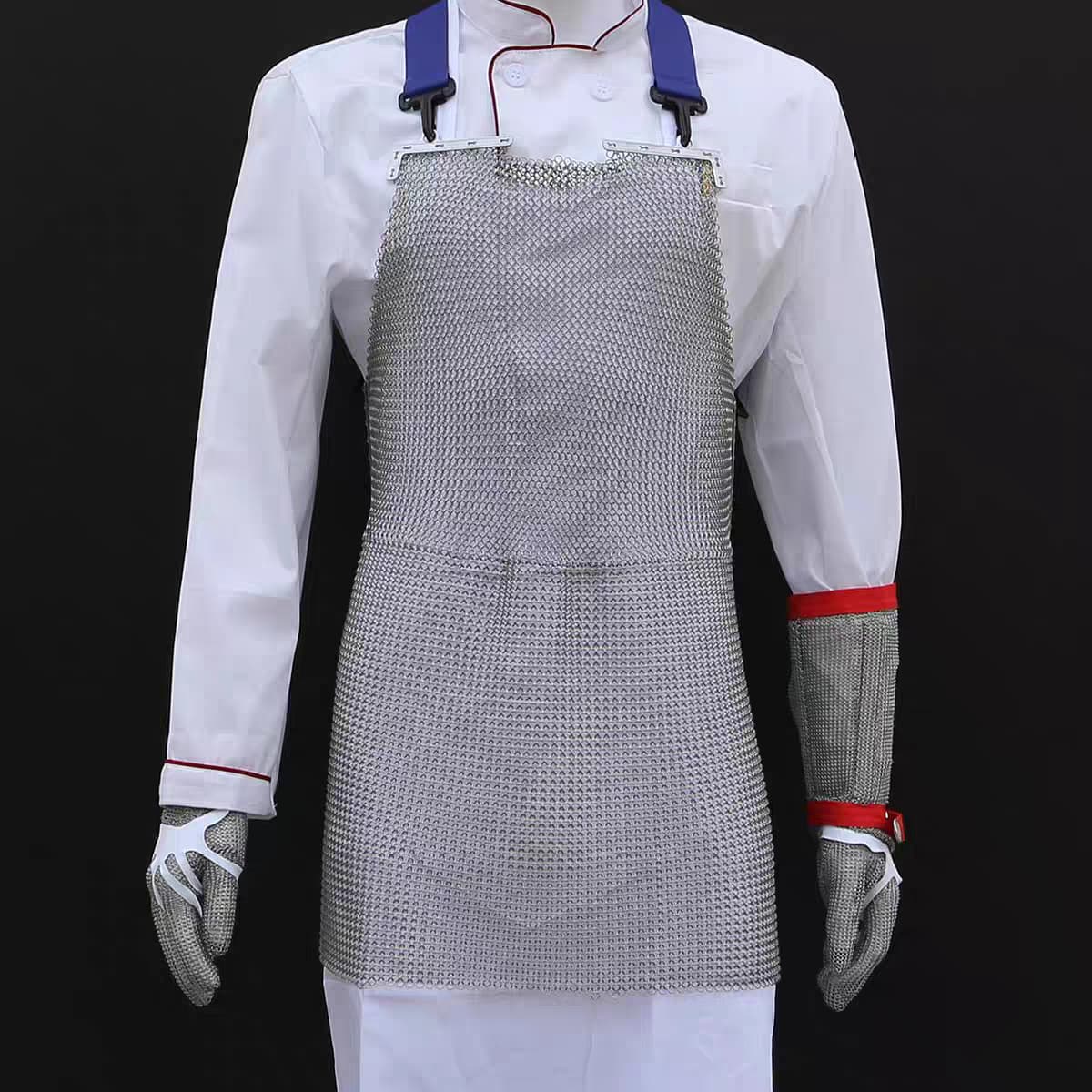 Cut-Resistant Apron, 316L Stainless Steel Apron, Body Protection Labor Suit, Anti-Chainsaw for Slaughterhouses, Sewing Glass Factory Use