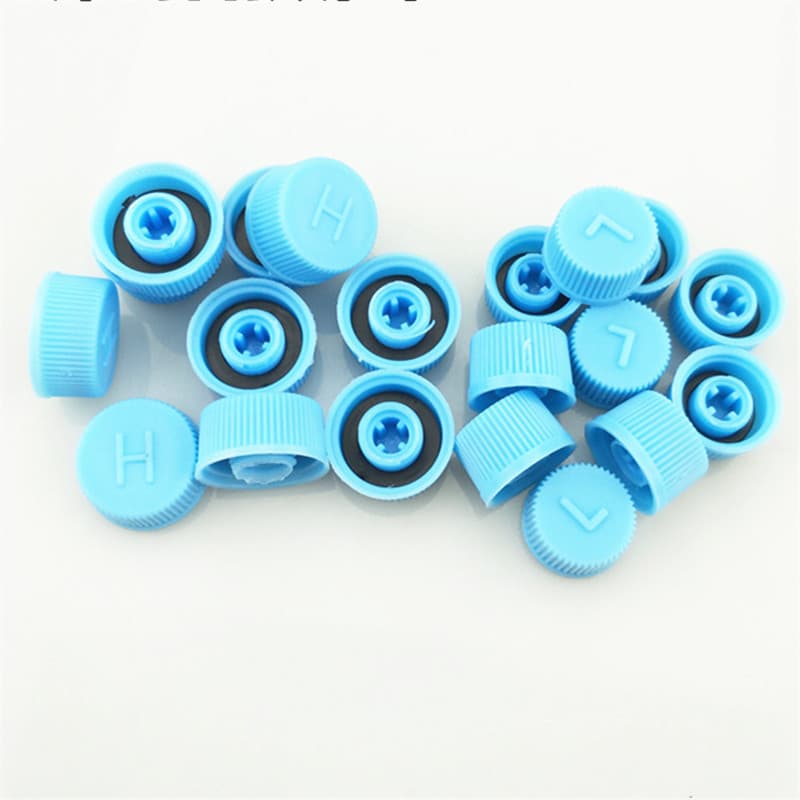 Automotive air conditioning 134a valve core cap, high and low pressure cap, refrigerant charging nozzle, dust and leak protection cover
