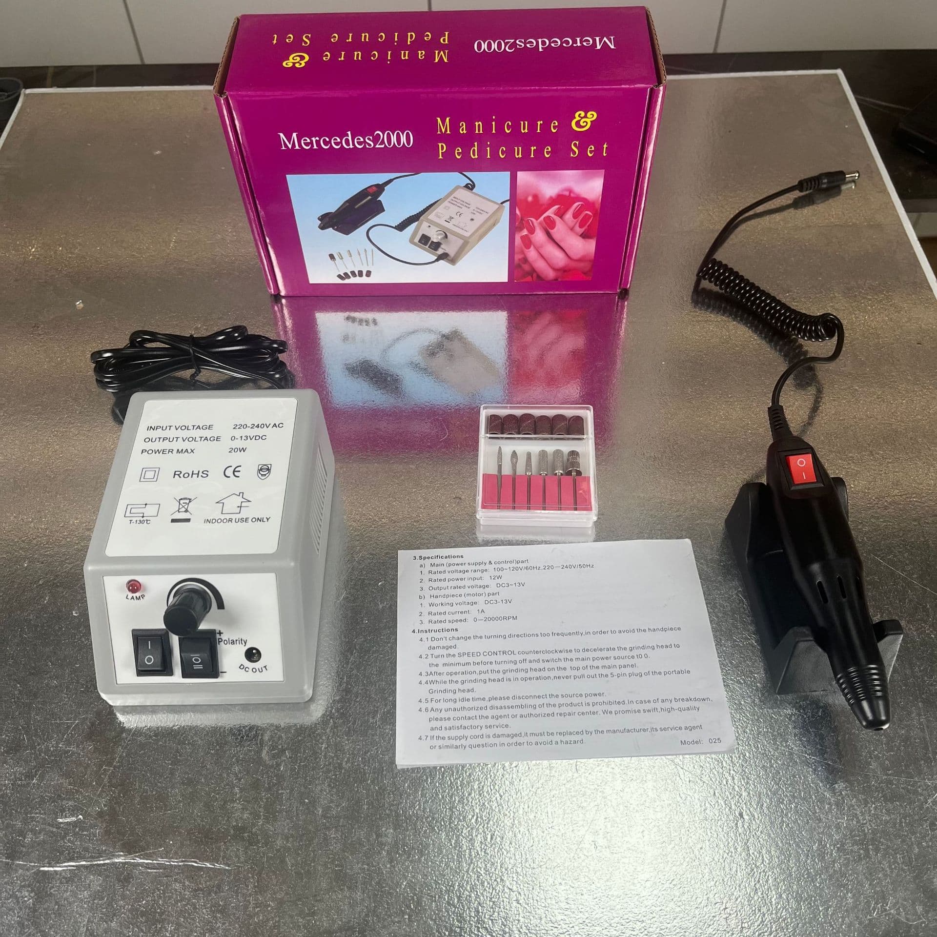 Cross-border Desktop Nail Machine Kit Electric Tool Nail Grinder with Grinding Heads Nail Drill Set