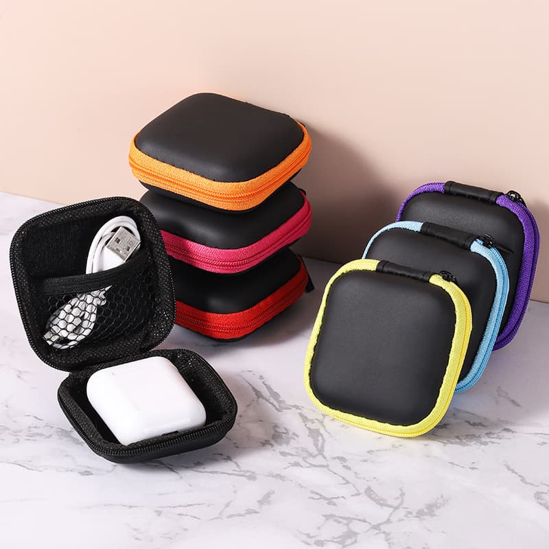 Square Headphone Bag EVA Headphone Bag Manufacturer Headphone Storage Box Data Cable Storage Box Wholesale Headphone Storage Bag