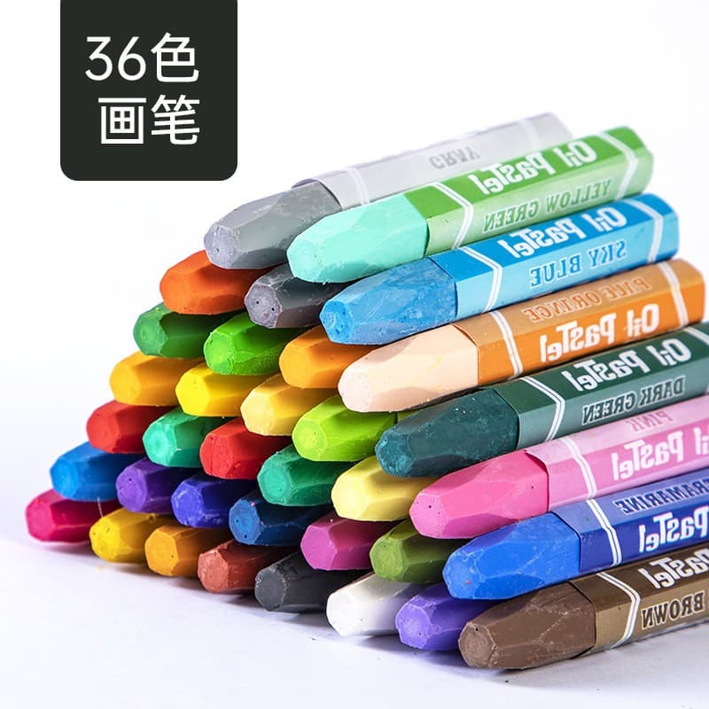 Children's Boxed Oil Pastels Set, Washable 12/24/36 Colors Crayon Drawing Pencils for Kindergarten