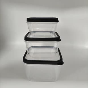 Airtight Food Storage Container Set with Vent Valve, Stackable, BPA-Free, Food-Grade, Thickened, Various Sizes, Square with Rubber Seal