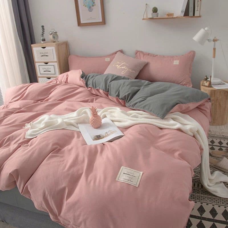 Instagram-famous style double four-piece bed sheet set, warm double-sided duvet cover, student dormitory three-piece set, wholesale available.