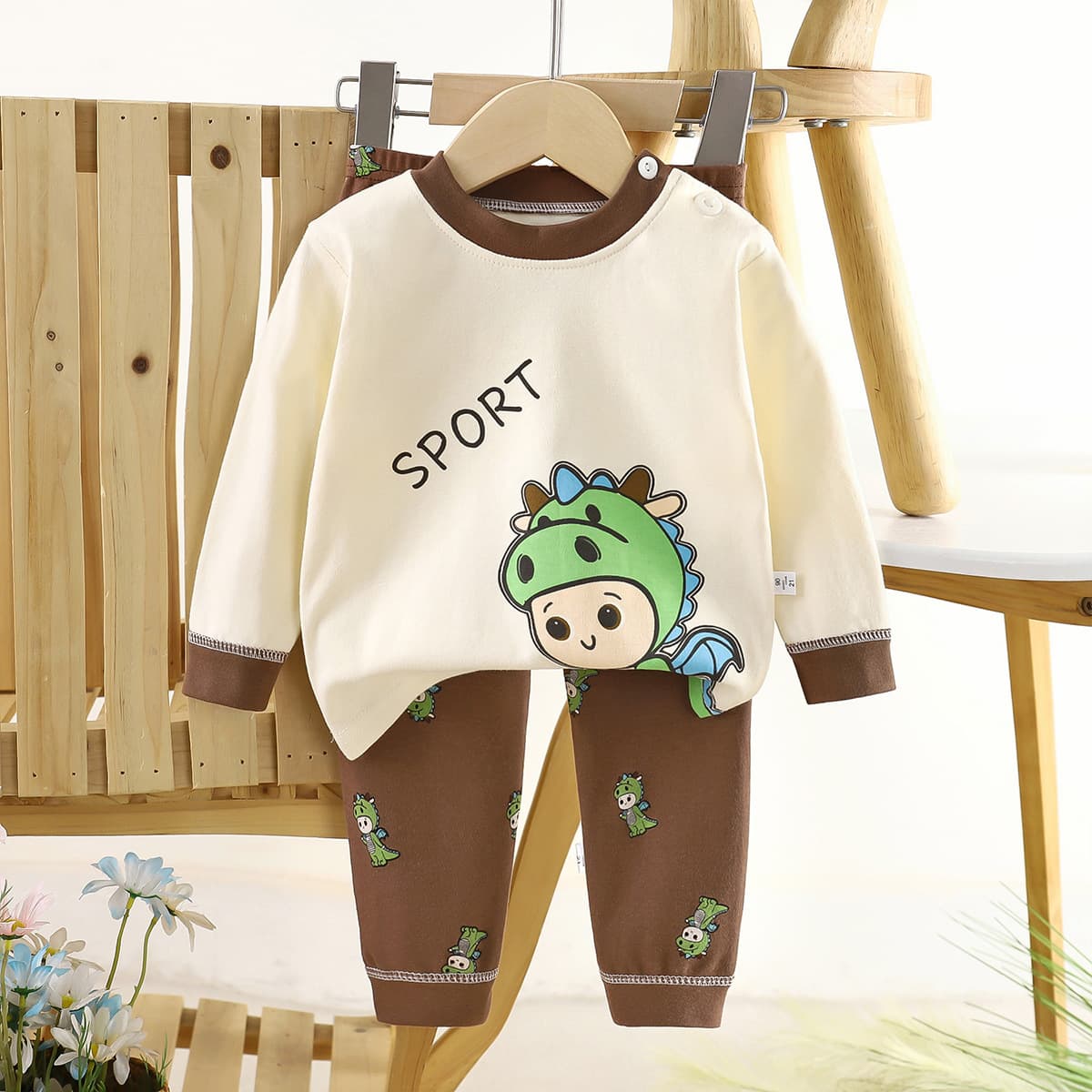 Kids' Cotton Underwear Set Boys' Thermal Top and Pants Baby Warm Girls' Homewear Autumn Children's Clothing