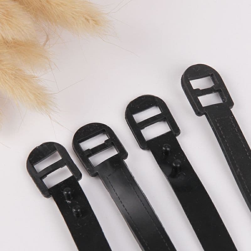 Factory Direct PVC Suitcase Hanger Straps - Hole-Tying Binding Bands, Luggage Tag Lanyards, Black Tag Buckle Straps