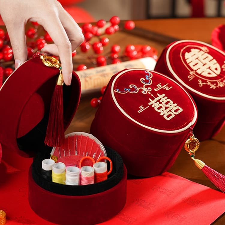 Sewing Kit for Wedding Dowry, Luxury Sewing Set, Light Luxury Sewing Box, Portable Bridal Dowry Items, Complete Set for Bride