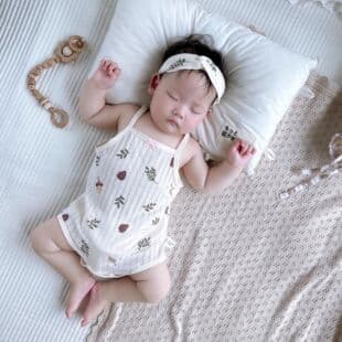 Custom Summer Class A Pure Cotton Baby Tank Bodysuit, Ultra-Thin Breathable Newborn Tank Top Homewear Set