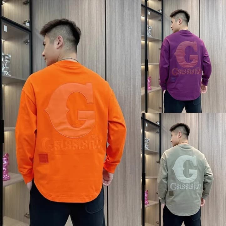 2025 Fall/Winter Men's Loose Fit Trendy Long Sleeve Round Neck Hoodless Fashion Casual Printed Large Letter Sweatshirt