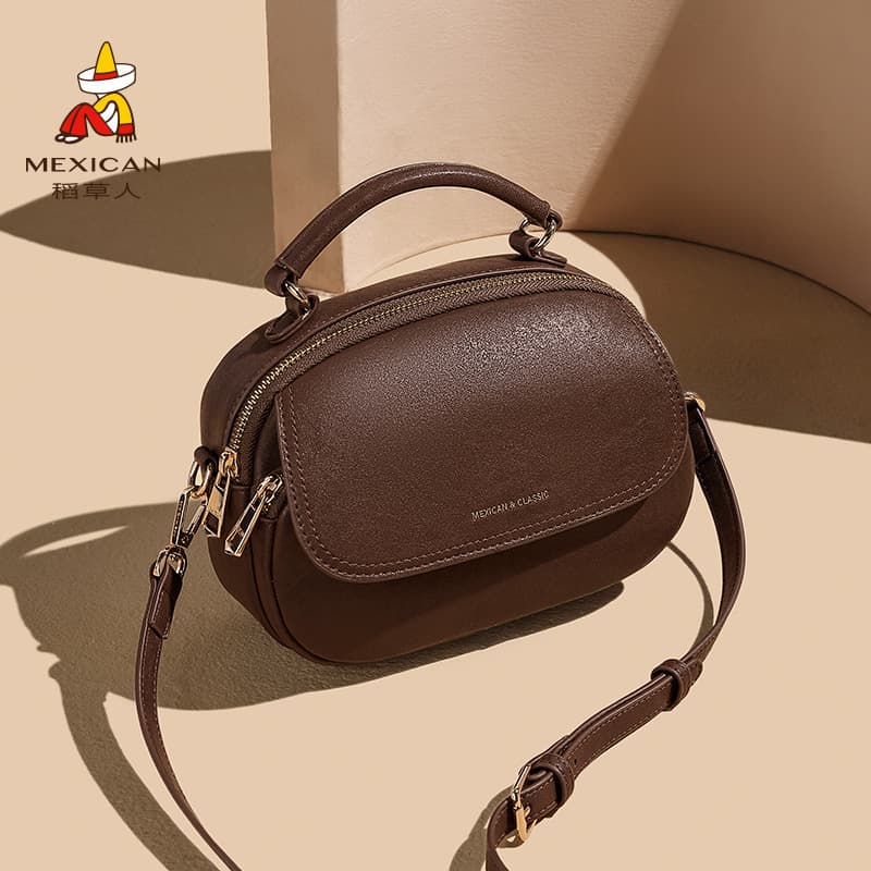 Scarecrow Bag Women's New Style Handbag Simple Fashion Small Round Bag Shoulder Crossbody Bag Versatile Commuter Women's Bag